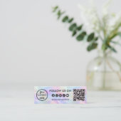 Carte De Visite Mini Logo des médias sociaux tendance Iridescente Opal  (Debout devant)