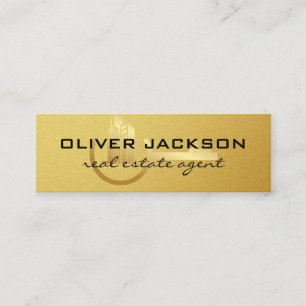 Carte De Visite Mini Logo du bâtiment Real Estate Gold Key