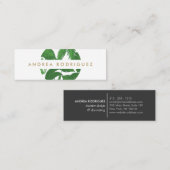 Carte De Visite Mini Logo du cercle Feuille tropical (Devant / Derrière)