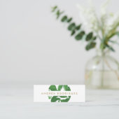 Carte De Visite Mini Logo du cercle Feuille tropical (Debout devant)