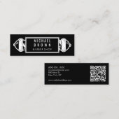 Carte De Visite Mini logo d'un poteau de coiffeur avec code qr (Devant / Derrière)