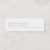 Carte De Visite Mini Logo en or blanc simple (Devant)