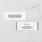 Carte De Visite Mini Logo féminin | Lavande | Professionnel minimal (Devant / Derrière)