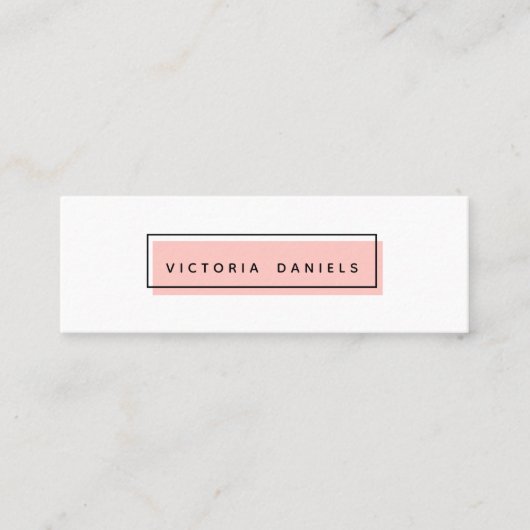 Carte De Visite Mini Logo féminin | Rose | Professionnel minimal (Devant)