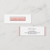 Carte De Visite Mini Logo féminin | Rose | Professionnel minimal (Devant / Derrière)