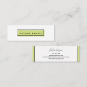 Carte De Visite Mini Logo féminin | Vert | Professionnel minimal (Devant / Derrière)