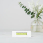 Carte De Visite Mini Logo féminin | Vert | Professionnel minimal (Debout devant)