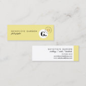 Carte De Visite Mini Logo Gras Créatif Monogramme Jaune Médias Sociaux (Devant / Derrière)
