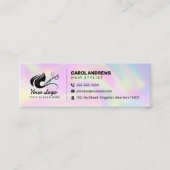 Carte De Visite Mini Logo Holographique moderne de coiffeur (Devant)