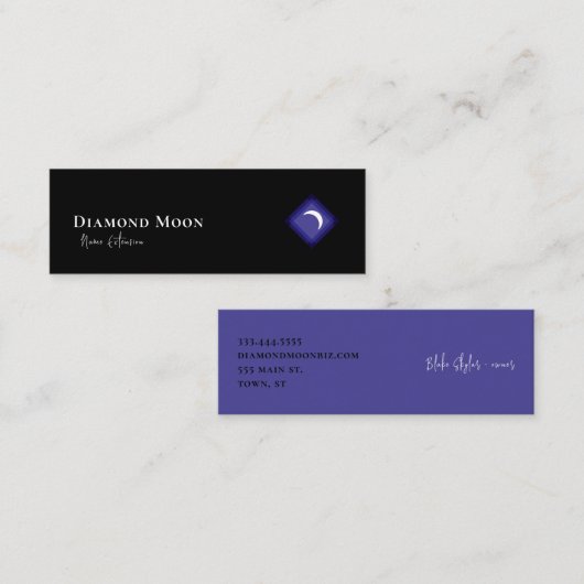 Carte De Visite Mini Logo Lune Diamant (Devant / Derrière)