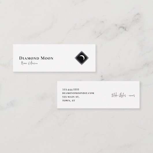 Carte De Visite Mini Logo Lune Diamant (Devant / Derrière)