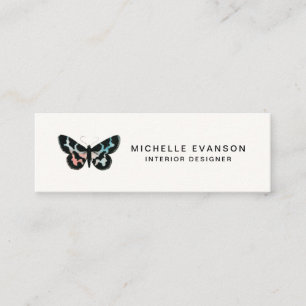 Carte De Visite Mini Logo minimaliste de papillon d'aquarelle
