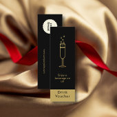 Carte De Visite Mini Logo minimum Black Gold Event Logo Bon de boisson