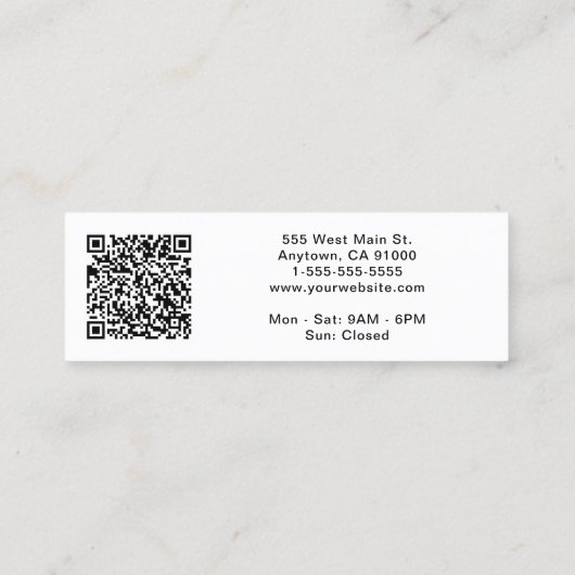 Carte De Visite Mini Logo moderne Code QR (Dos)