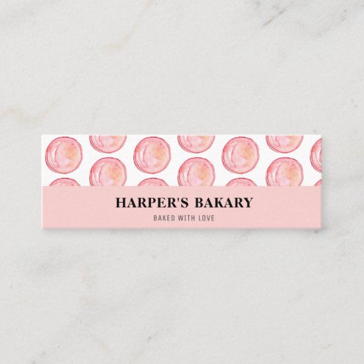 Carte De Visite Mini Logo moderne Pastel Pink Macarons Professional (Devant)