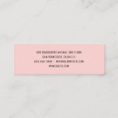 Carte De Visite Mini Logo moderne Pastel Pink Macarons Professional (Dos)