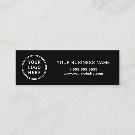 Carte De Visite Mini Logo moderne QR Code noir (Devant)