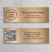 Carte De Visite Mini Logo moderne QR Code Or