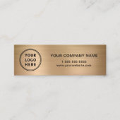 Carte De Visite Mini Logo moderne QR Code Or (Devant)