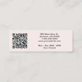 Carte De Visite Mini Logo moderne QR Code rose (Dos)