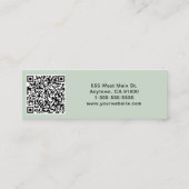 Carte De Visite Mini Logo moderne QR Code Sage (Dos)