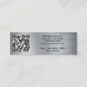 Carte De Visite Mini Logo moderne QR Code Silver (Dos)