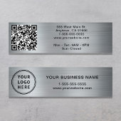Carte De Visite Mini Logo moderne QR Code Silver