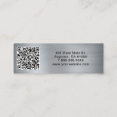 Carte De Visite Mini Logo moderne QR Code Silver (Dos)