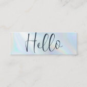 Carte De Visite Mini Logo Moderne Script Holographique Employé (Devant)