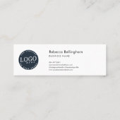 Carte De Visite Mini Logo Moderne Script Holographique Employé (Dos)
