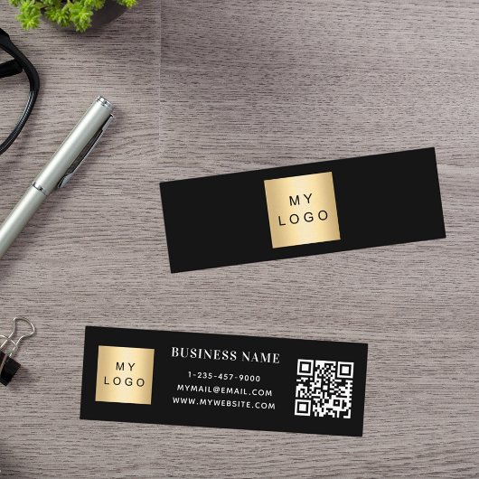 Carte De Visite Mini Logo noir blanc Code QR