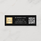 Carte De Visite Mini Logo noir blanc Code QR (Dos)