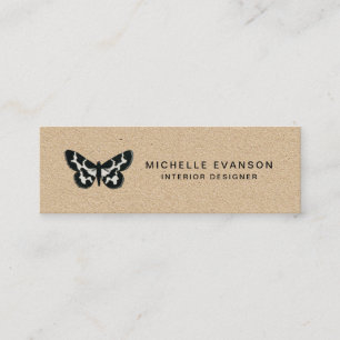 Carte De Visite Mini Logo Papillon vintage Professionnel
