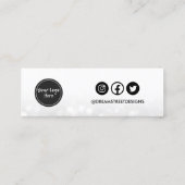 Carte De Visite Mini Logo Parties scintillant argent Social Media Écran (Dos)