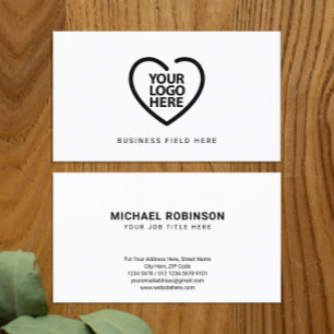 Carte De Visite Mini-Logo Personnalisé Centré Sur Blanc