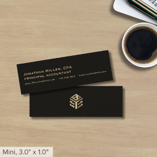 Carte De Visite Mini Logo personnalisé noir simple
