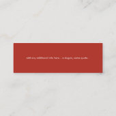 Carte De Visite Mini Logo petit format brique rouge moderne (Dos)