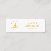 Carte De Visite Mini Logo professionnel de l'instructeur de yoga d'or m (Devant)