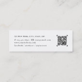 Carte De Visite Mini Logo professionnel élégant et nom de code QR Profe (Dos)