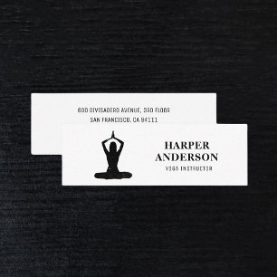 Carte De Visite Mini Logo professionnel minimal Black Yoga Instructor