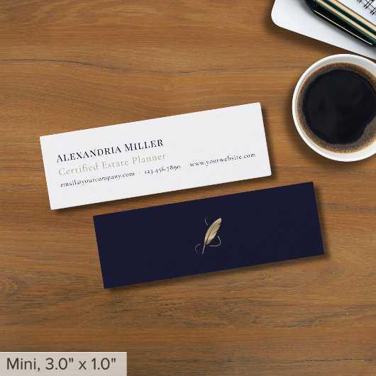Carte De Visite Mini Logo Quill Simple