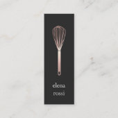 Carte De Visite Mini Logo rose Gold Whisk | Boulangerie de cuisine chef (Devant)