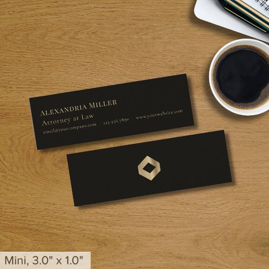 Carte De Visite Mini Logo simple Black Gold Luxury