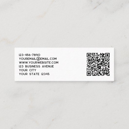 Carte De Visite Mini Logo simple et code QR (Dos)
