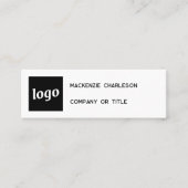 Carte De Visite Mini Logo Simple et Code QR (Devant)