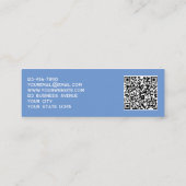 Carte De Visite Mini Logo simple et code QR bleu (Dos)