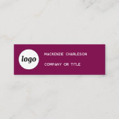 Carte De Visite Mini Logo simple et code QR Cherry Pink Magenta (Devant)