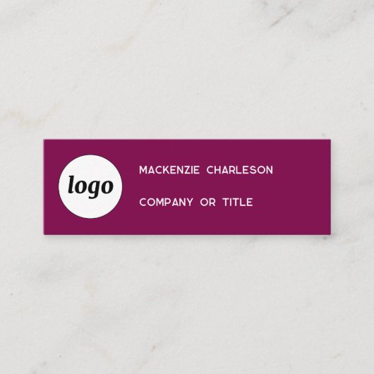 Carte De Visite Mini Logo simple et code QR Cherry Pink Magenta (Devant)