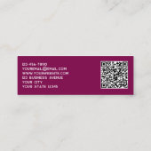 Carte De Visite Mini Logo simple et code QR Cherry Pink Magenta (Dos)