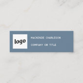 Carte De Visite Mini Logo simple et code QR Dusty Blue Grey (Devant)